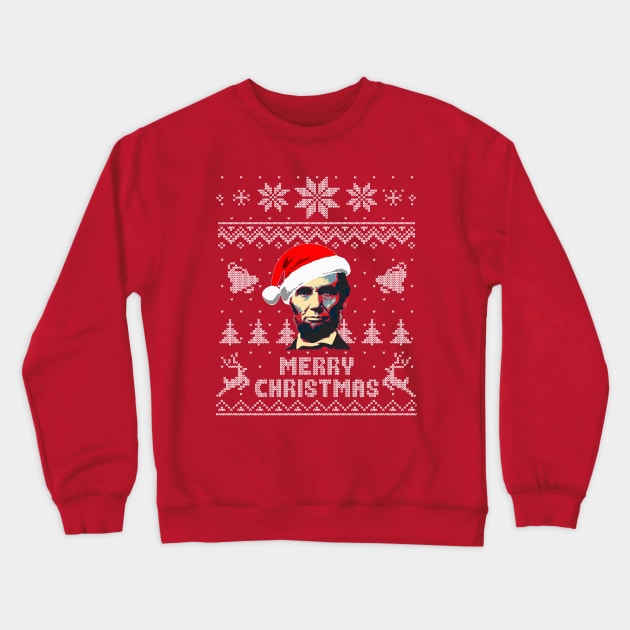 Abraham Lincoln Merry Christmas Crewneck Sweatshirt by Nerd_art